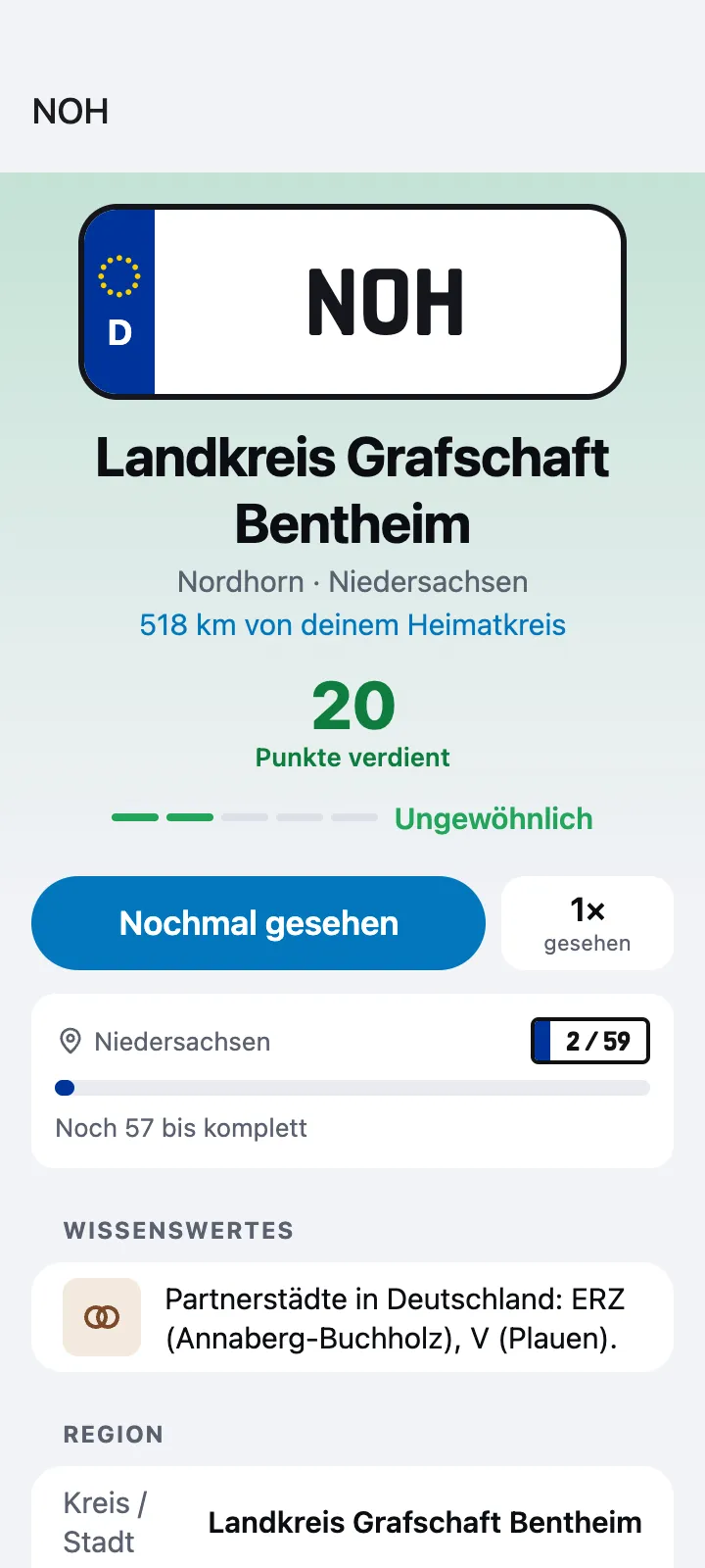 Seite zum Kennzeichen NOH